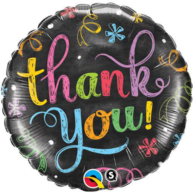 18" THANK YOU CHALKBOARD ROUND BALLOON