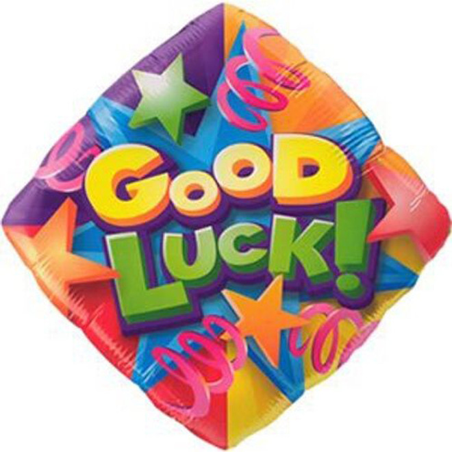 18-Inch Good Luck Star/Streamer Diamond Shape Balloon