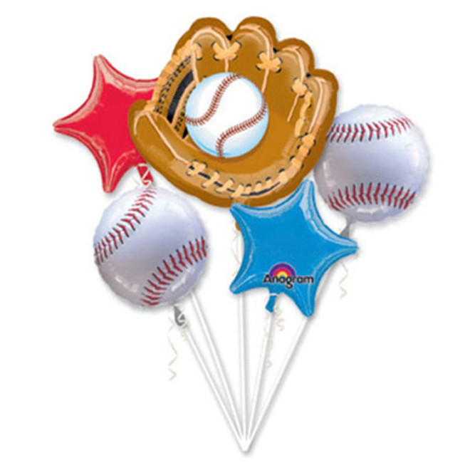 5 Piece Major League Baseball Balloon Bouquet