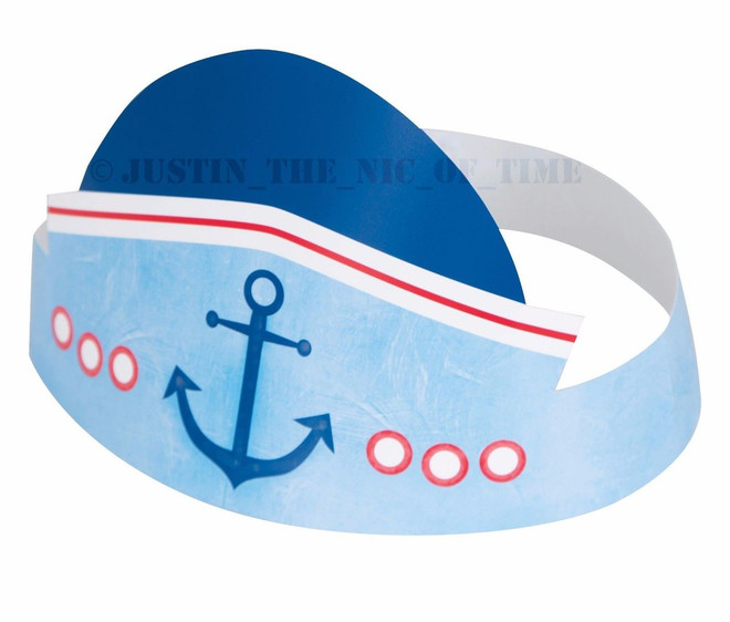 Nautical 1st Birthday Party Hats 6 Count