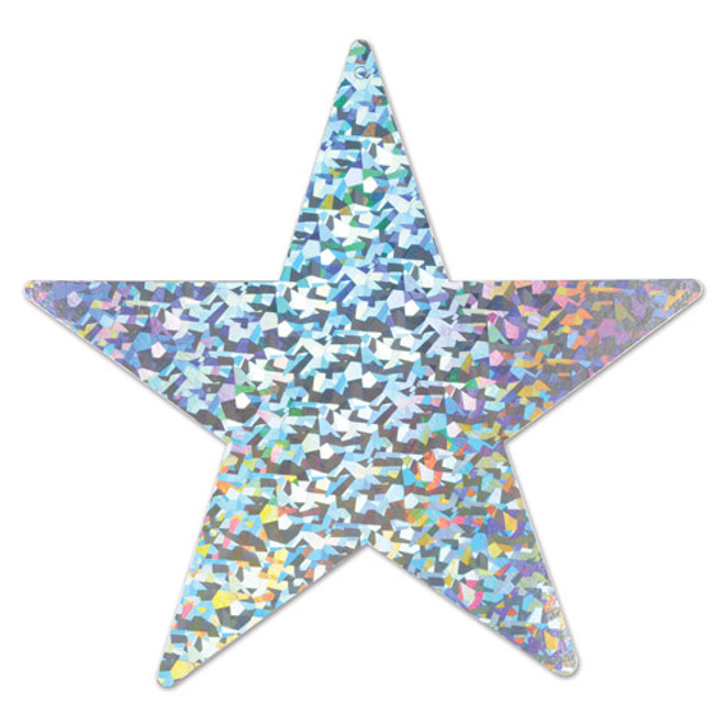 Prismatic Silver Foil Star Cutout