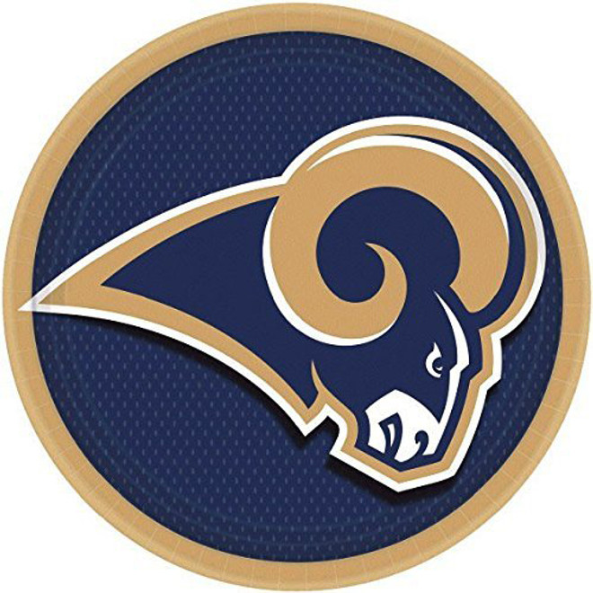 Los Angeles Rams Round Plates 9"