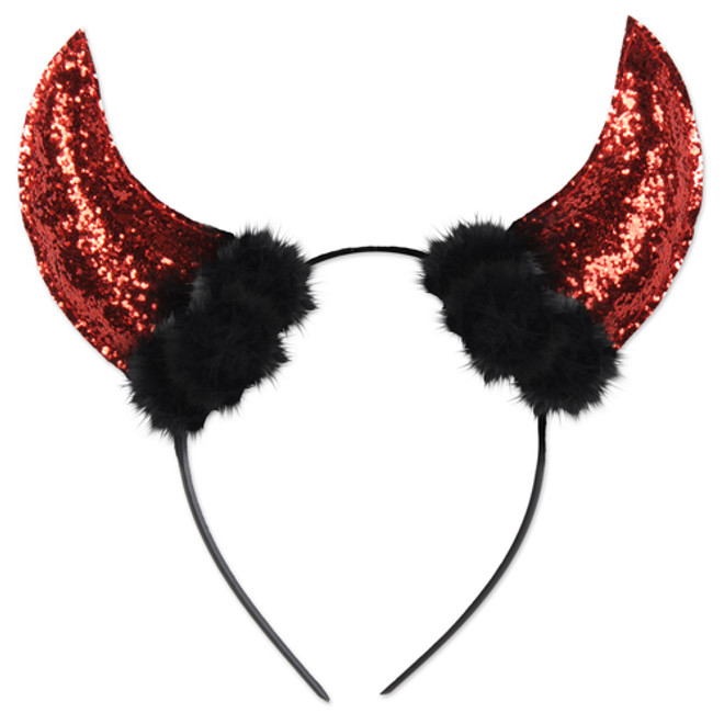 Glittered Devil Horns Headband