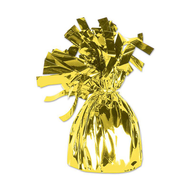 Yellow Cellophane Metallic Wrapped Balloon Weight