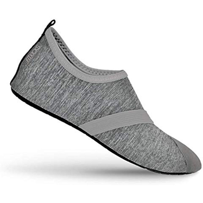 FitKicks Women's Foldable Active Lifestyle Footwear Shoes Large Grey
