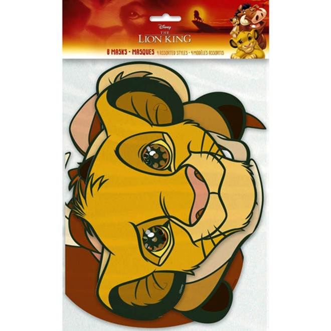 8 CT Lion King Party Masks