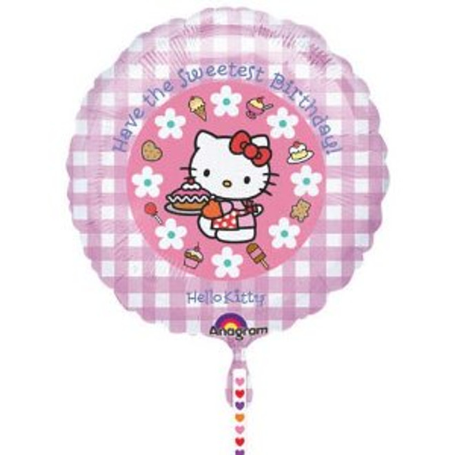 18 Inch Hello Kitty Sweetest Birthday Balloon