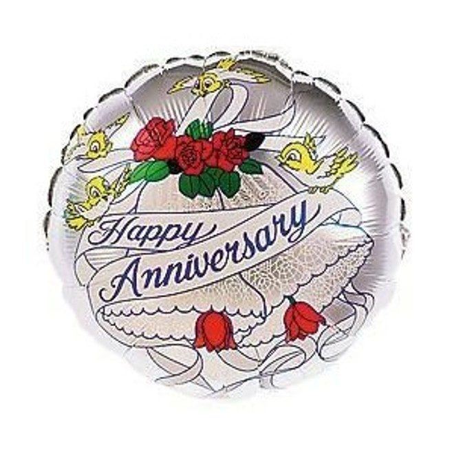 Happy Anniversary Birds & Bells 18 Inch Foil Balloon