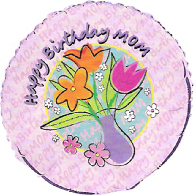 18 Inch Mom Happy Birthday Foil Balloon