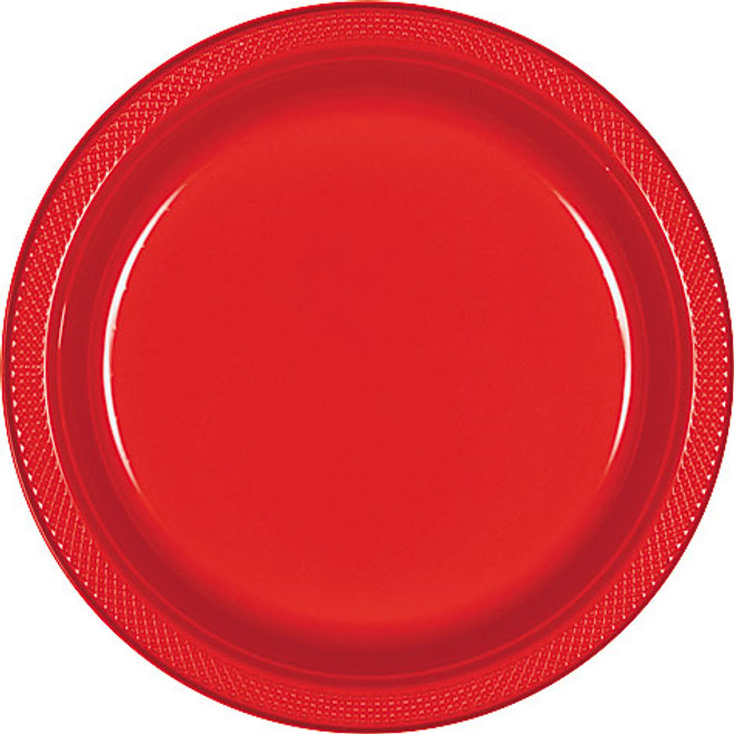 Red Apple 9" Plastic Lunch Plates - 20 ct.