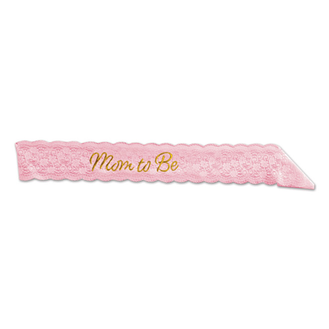 Pink Mom To Be Lace Sash