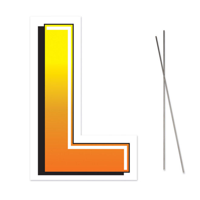 Letter L Yard Sign With Metal Stakes