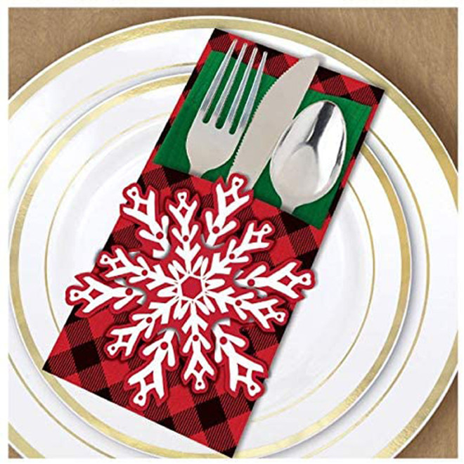 Christmas Cozy Rustic Cutlery Holder Deluxe Multi Pack