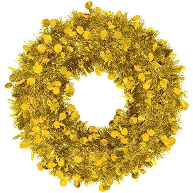 Gold Jumbo Tinsel Wreath