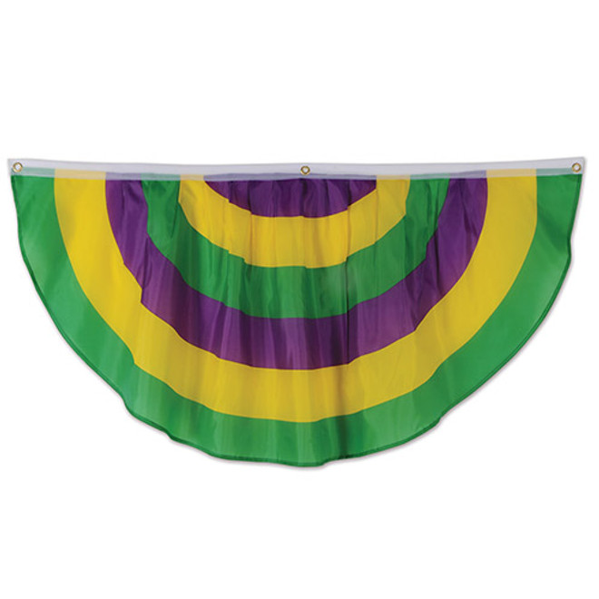 Mardi Gras Polyester Fabric Bunting Banner