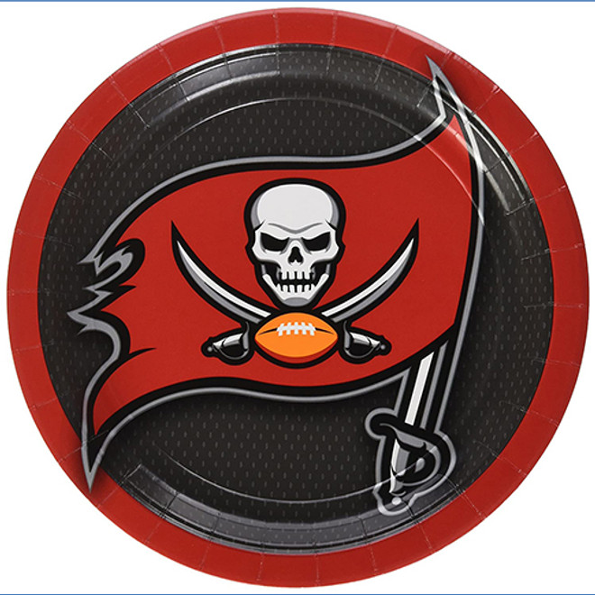 9" NFL Tampa Bay Buccaneers Round Plates