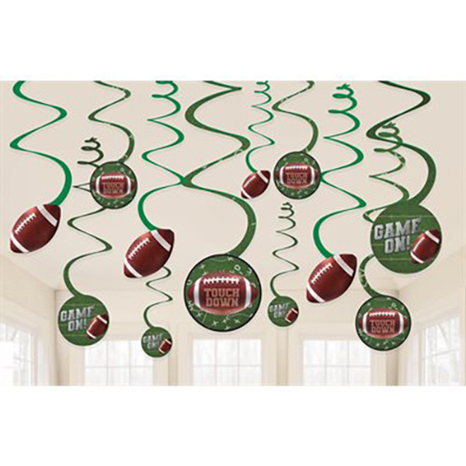 Football Swirl Decorations Value Pack