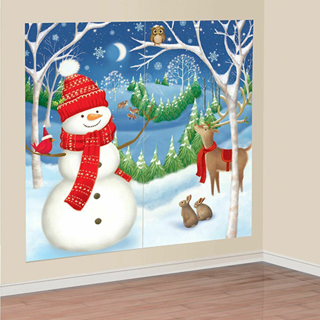 Winter Friends Snowman Scene Setter Wall Decoration Kit