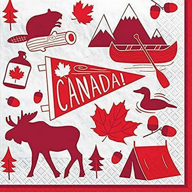 Canadian Pride Beverage Paper Napkins, 6.5" x 6.5"