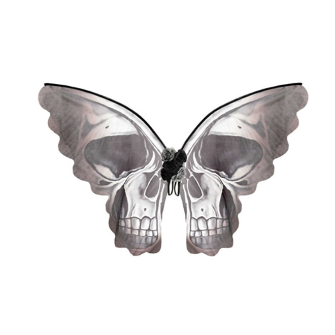 Skeleton Skull Head Butterfly Wings