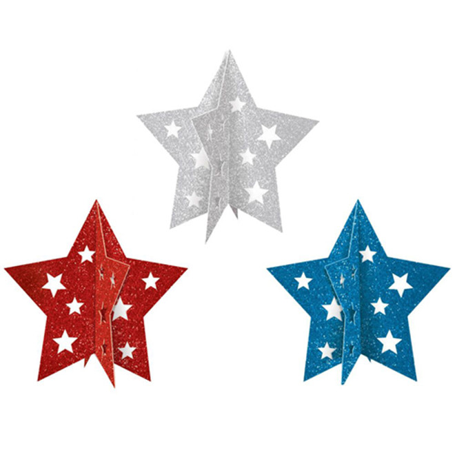 Mini 3D Star Glitter Assorted Centerpieces