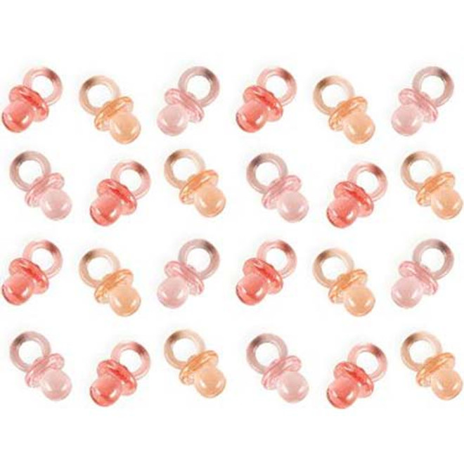 Mini Pink Pacifier Baby Shower Favor Charms
