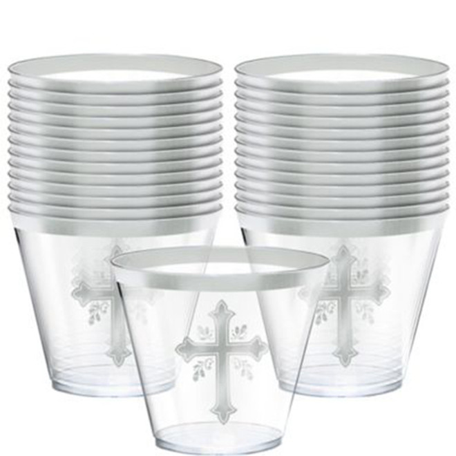Silver Cross Holy Day Plastic Tumblers