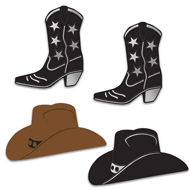 Cowboy Hat and Boot Silhouette