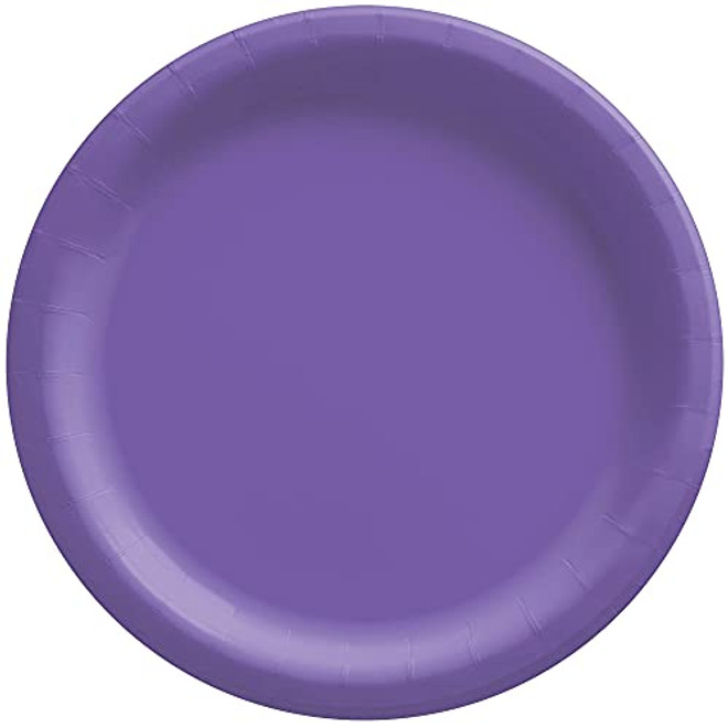 7" New Purple Round Paper Plates