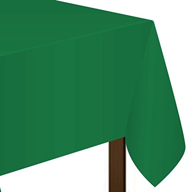 Festive Green Plastic Tablecover, 54" x 108"