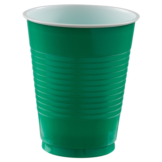 Festive Green Plastic Cups, 18 Oz