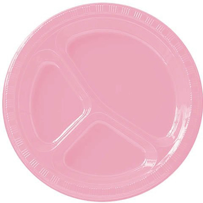 10.25" New Pink Divided Round Plates