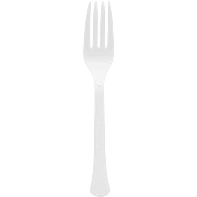 Frosty White Heavy Weight Plastic Forks