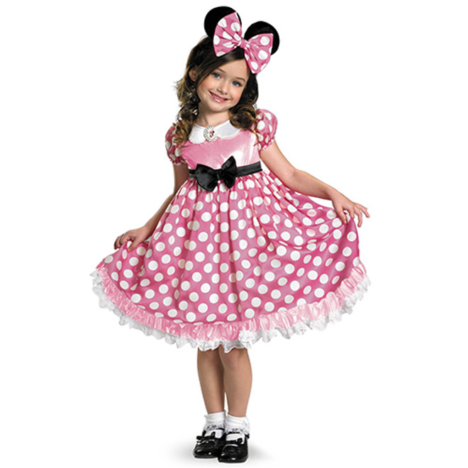 Minnie Mouse Glow in the Dark Girls Fancy Dress Costume, Toddlers 3 - 4 Years