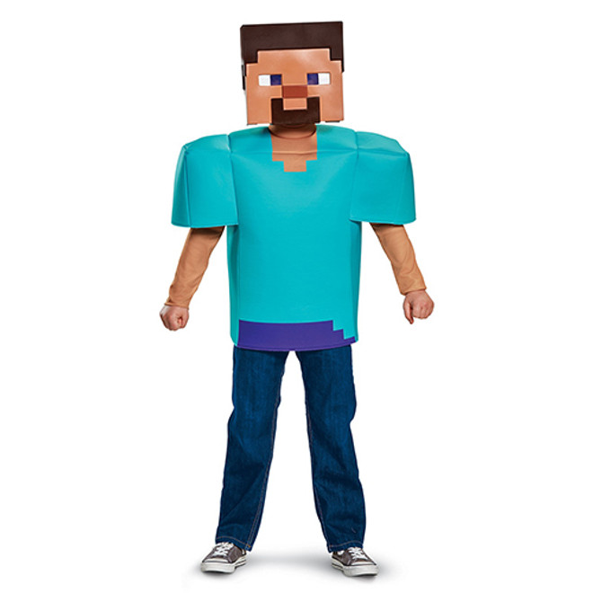 Minecraft Steve Classic Fancy Dress Costume - Medium