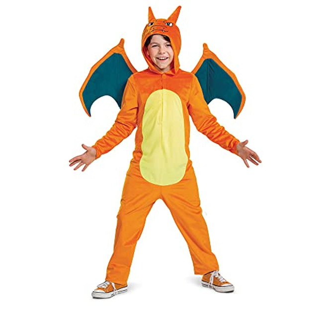 Pokémon Charizard Deluxe Orange and Yellow Jumpsuit Costume - Small