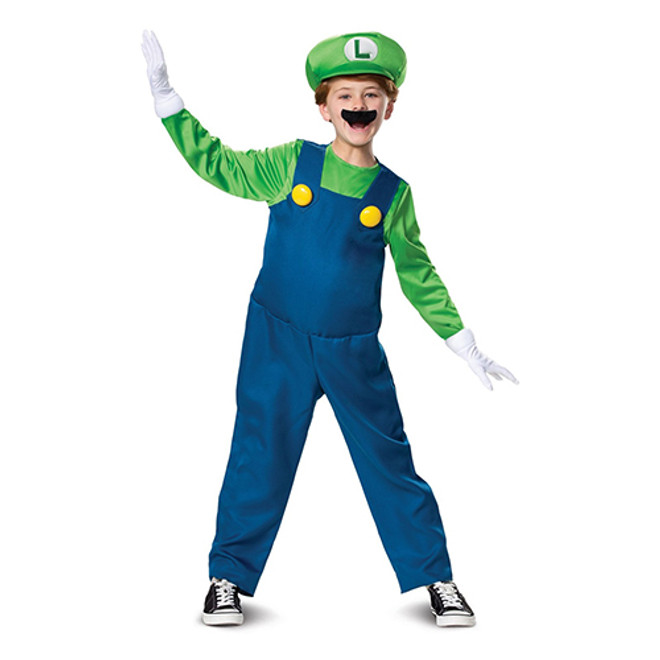 Super Mario Brothers Luigi Deluxe Halloween Costume - Medium