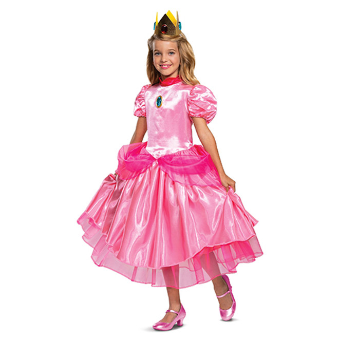 Mario Princess Peach Girls Deluxe Costume - Medium