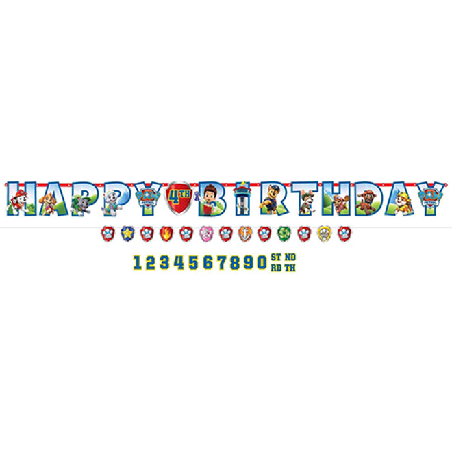 Paw Patrol Jumbo Add-an-Age Happy Birthday Letter Paper Banner