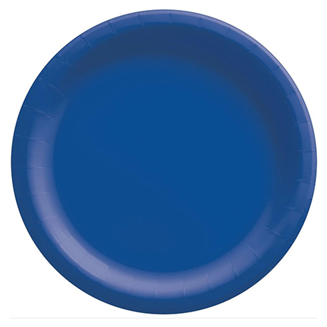 Bright Royal Blue Round Paper Plates - 10"