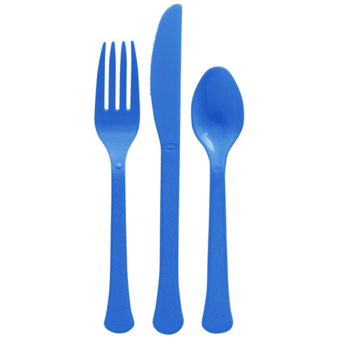 Bright Royal Blue Boxed Heavyweight Assorted Cutlery