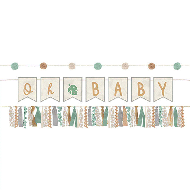 Soft Jungle Hello Baby Oh Baby Banner Kit