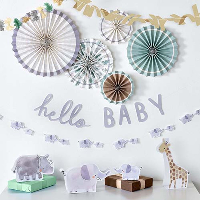 Soft Jungle Hello Baby Room Decorating Kit