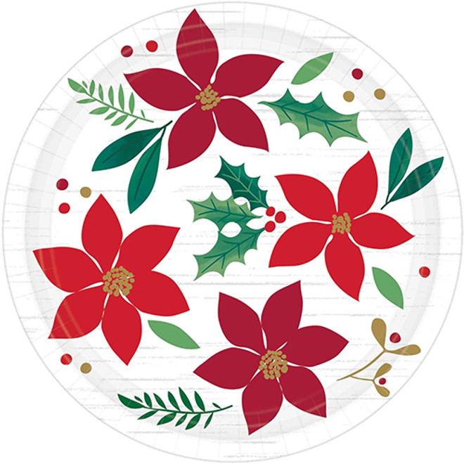 7" Christmas Wishes Round Paper Plates