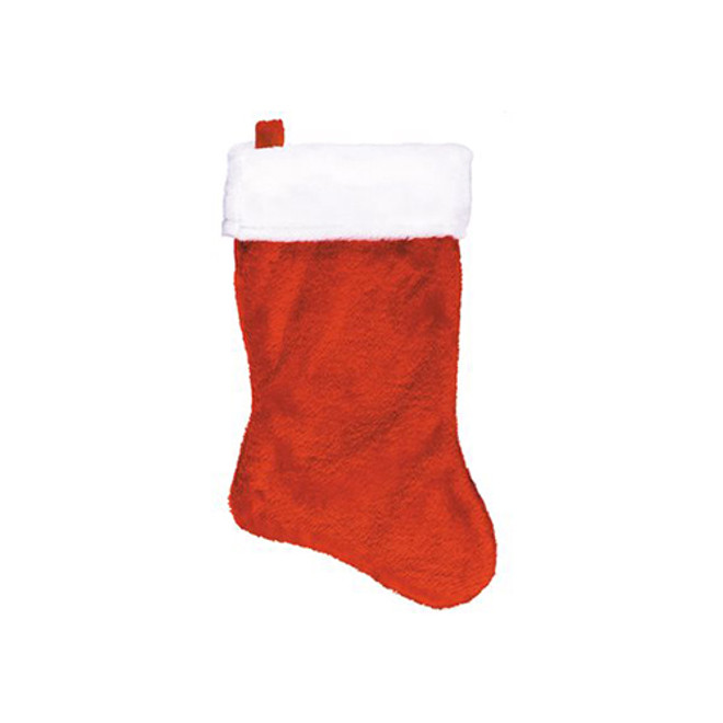 18" Christmas Red Plush Stocking