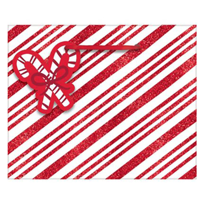 Candy Cane Stripe Christmas Gift Bags with Tags