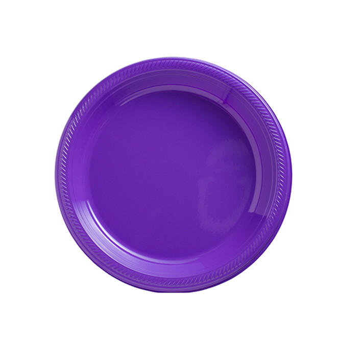 7" Purple Round Plastic Plates