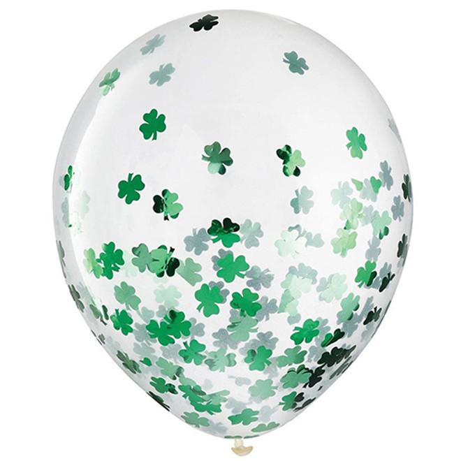 12" St-Patrick's Day Latex Balloons with Confetti