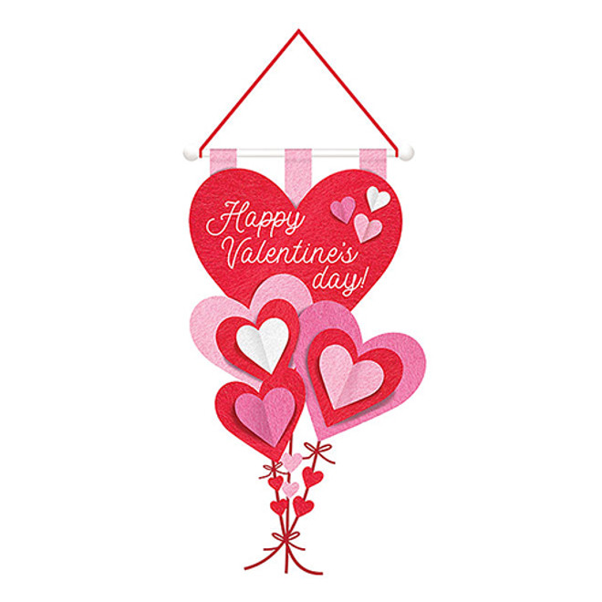 Happy Valentine's Day 3D Felt Banner