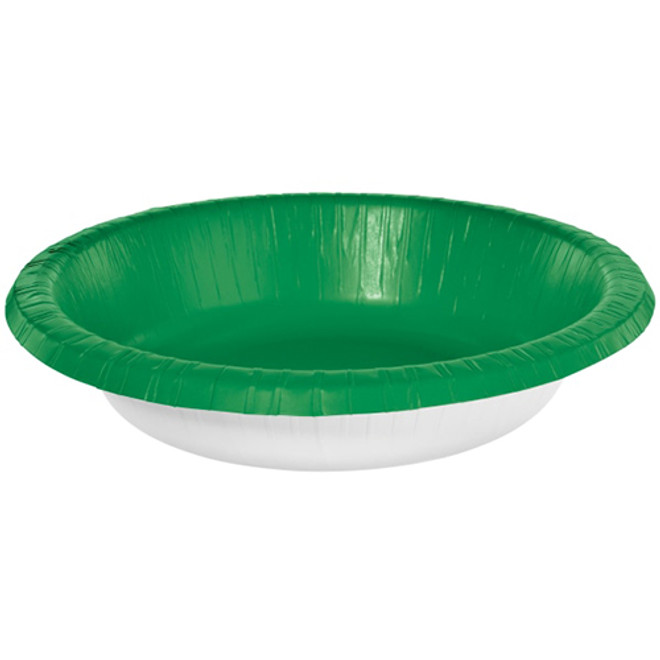 Festive Green Paper Bowls - 20 Oz